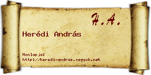 Herédi András névjegykártya